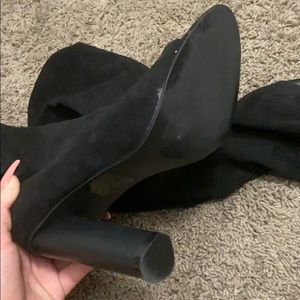 Miss Lola suede thigh high heels